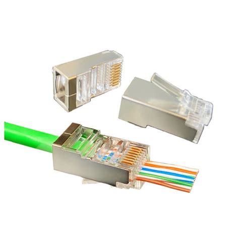 W-Star Konektor FTP RJ45EZ Cat5e 1ks 3U pozlacený 5SLD pass through drát licna WSFRJ45EZC5 | 𝗪 ...