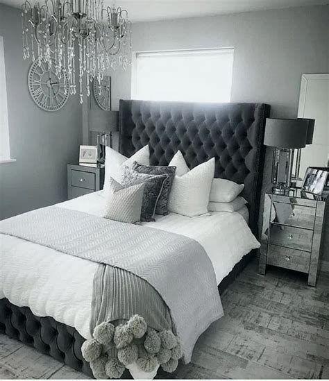 39 Gorgeous Monochromatic Grey Luxury Bedroom With Extra Tall Headboard ...