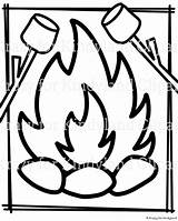 Campfire Coloring Page sketch template