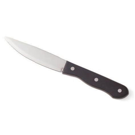 Walco Heavy Duty S/S Steak Knife w/ Black Delrin Handle - Dozen by ...