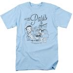 Betty Boop Kids Shirt Greetings From Paris Light Blue T-Shirt - Betty Boop Greetings From Paris ...