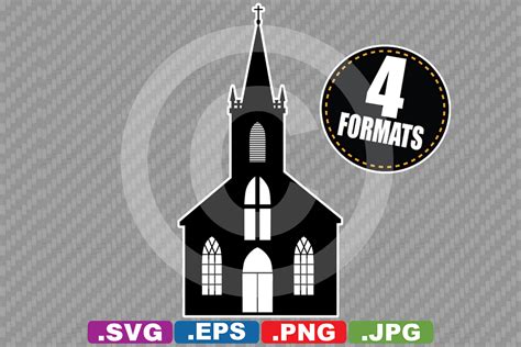 Small Country Church Silhouette Graphic by iDrawSilhouettes · Creative ...