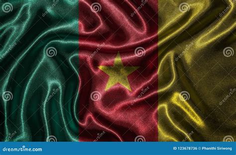 Wallpaper by Cameroon Flag and Waving Flag by Fabric. Stock Photo - Image of close, stripes ...