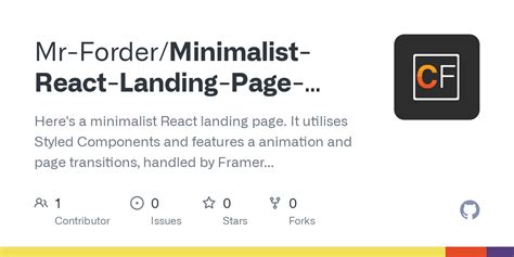 GitHub - Mr-Forder/Minimalist-React-Landing-Page-Template: Here's a minimalist React landing ...