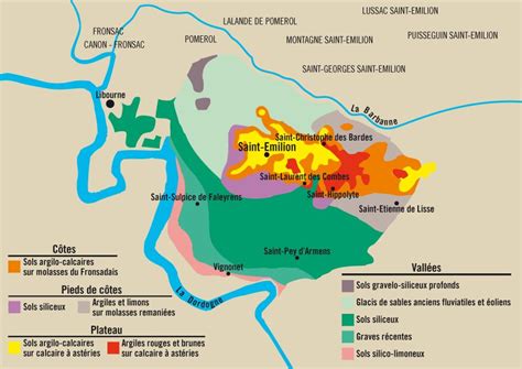 St Emilion Wine Map | St Emilion soils map (Source: http://en.vins-saint-emilion.com) | French ...