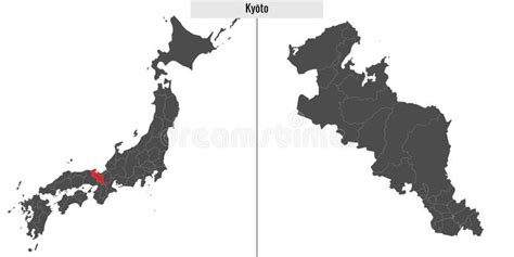 Map of Kyoto Prefecture of Japan Stock Vector - Illustration of government, mapping: 275146940