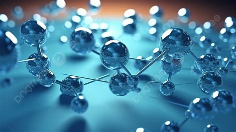 Molecule Atoms And Molecules On A Blue Background, 3d Illustration Of ...