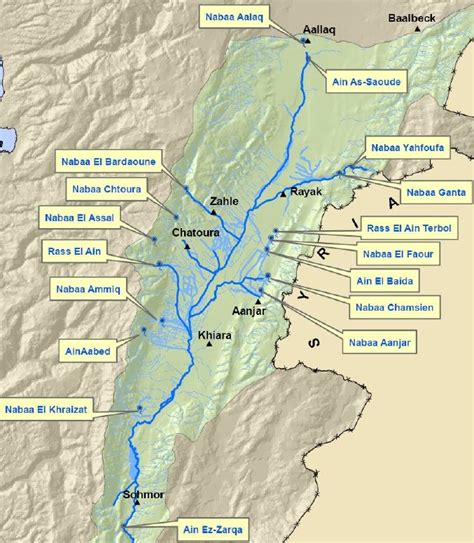 Main springs in the Upper Litani River Basin (LRA, 2007; in MENBO, 2007). | Download Scientific ...