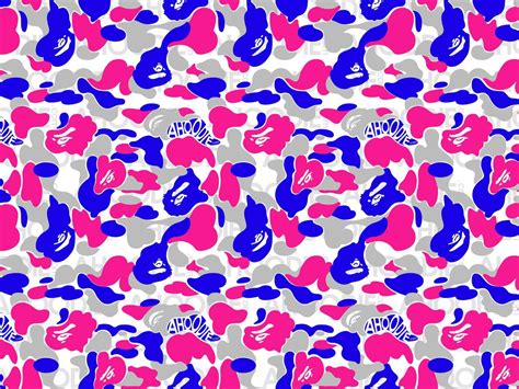 Download BAPE Pink And Blue Camo Pattern Wallpaper | Wallpapers.com