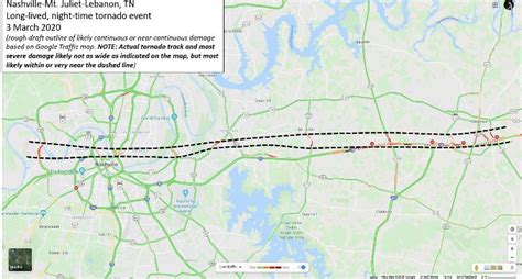 A picture of the tornado path last night. I hope everyone is ok! : r/nashville