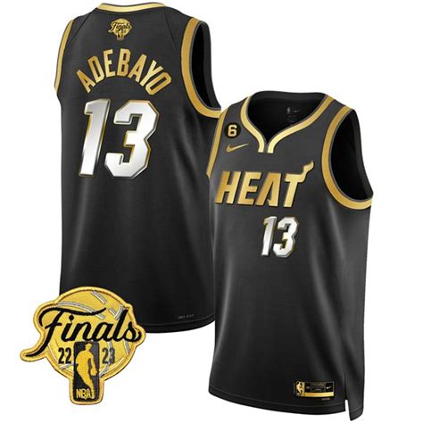 Miami Heat #13 Bam Adebayo Black Gold Edition 2023 Finals Collection ...