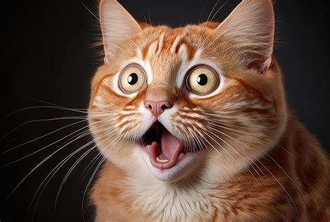 Premium AI Image | Funny shocked ginger cat in close up