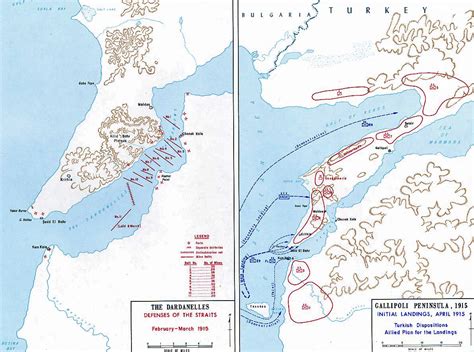 Map of the Dardanelles and Gallipoli Peninsula - Feb-Apr 1915