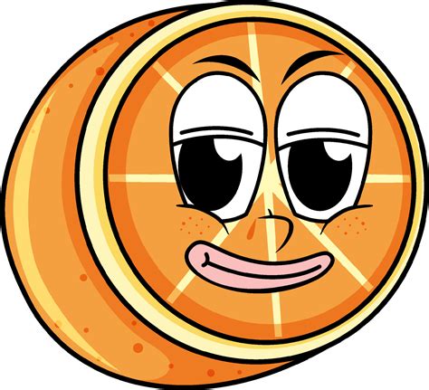 Orange with happy face 19850155 Vector Art at Vecteezy