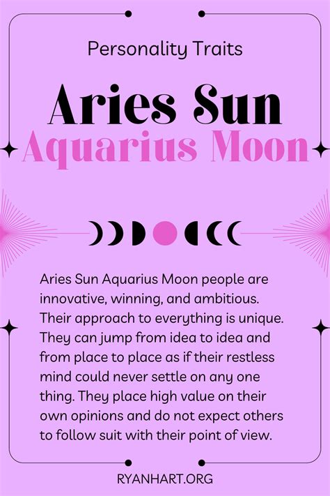 Aries Sun Aquarius Moon Personality Traits | Ryan Hart