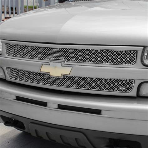 Grillcraft® - Chevy Silverado 2002 2-Pc SW Series Polished Heavy Mesh Grille - CARiD.COM