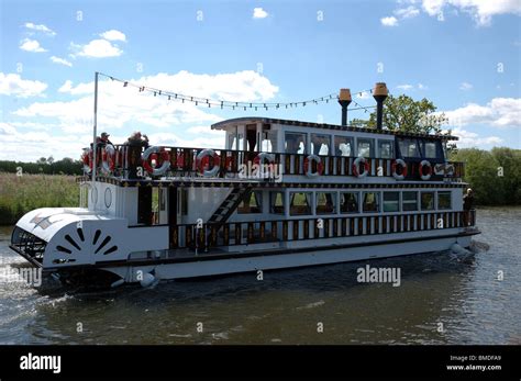 Mississippi Paddle Boat Southern Comfort on the River Bure near Horning, Norfolk, Broads ...