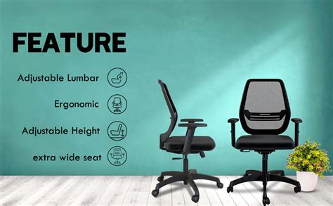HNI India Nero Office Chair - Ergonomic Desk Chair with 1D Armrest, Adjustable Lumbar Support ...