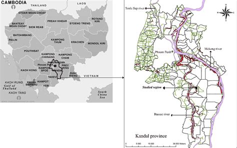 Cambodia Map Kandal Province