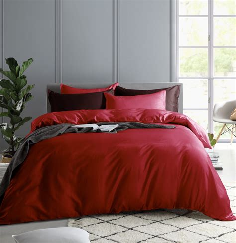 Solid Color Duvet Cover and Fitted Sheet Set 400 Thread Count Cotton ...