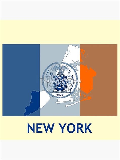 "New York City Flag Map" Poster for Sale by TransportTees | Redbubble