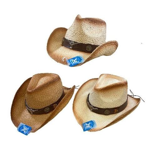 24 Units of Classic Woven Cowboy Hat [brown Hat Band/steer] - Cowboy ...