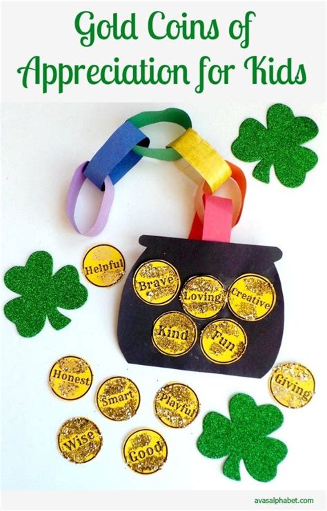 Gold Coins of Appreciation for Kids - Ava's Alphabet | Coin crafts, St patrick's day crafts ...