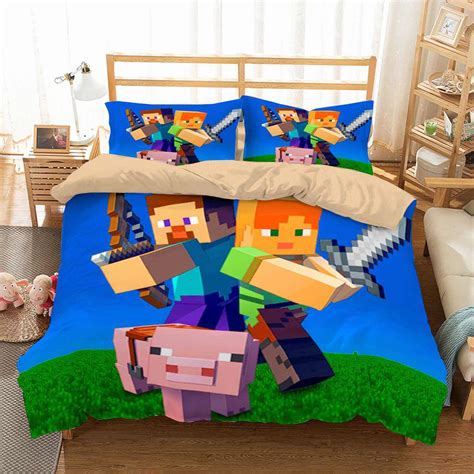 3D Customize Minecraft Bedding Set Duvet Cover Set Bedroom Set Bedline | Three Lemons Hometextile