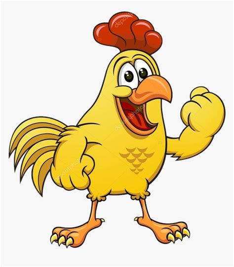 Yellow Chicken Cartoon Clipart , Png Download - Chicken Funny Vector ...