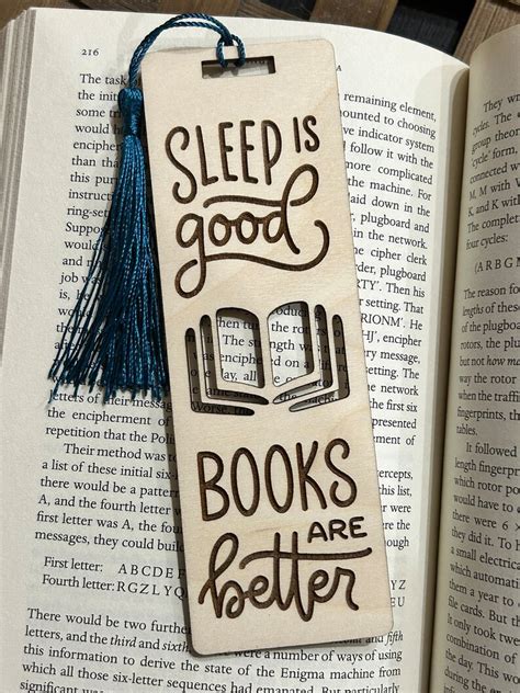 Laser Cut & Engraved Wooden Bookmark With Tassle - Etsy