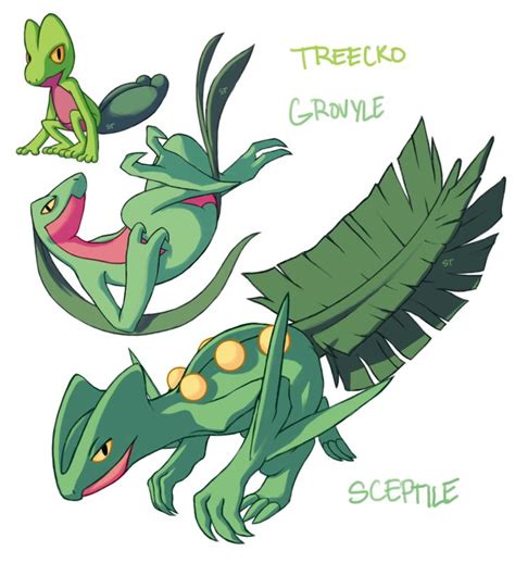 Favorite pokemon evolution - Treecko, Grovyle, Sceptile | Pokemon!!! | Pinterest | Art ...