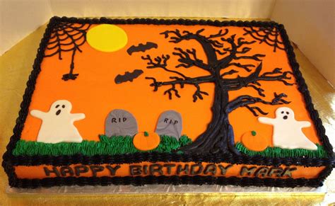 Halloween Birthday Sheet Cake — Halloween | Halloween birthday cakes ...