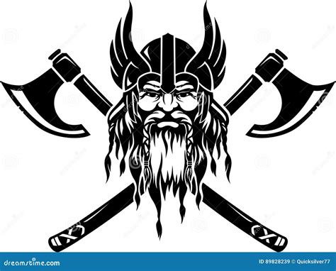 Viking Emblem stock vector. Illustration of costume, face - 89828239