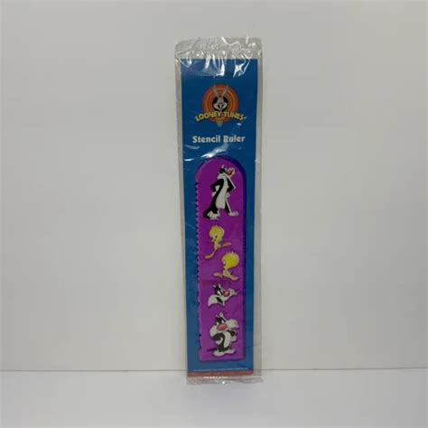 VINTAGE 1997 WARNER Bros Looney Tunes Sylvester Tweety Purple Stencil ...