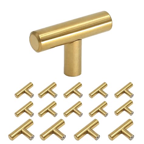 Buy Homdiy Brushed Brass Cabinet Knobs 2in Modern Gold Kitchen Door Handles and Drawer Pulls ...