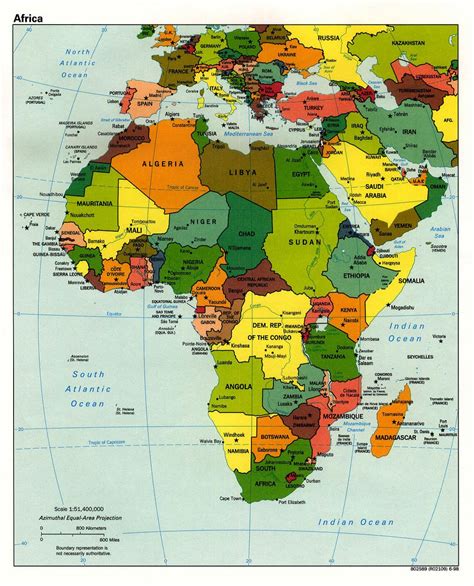 Detailed political map of Africa with capitals - 1998 | Africa ...