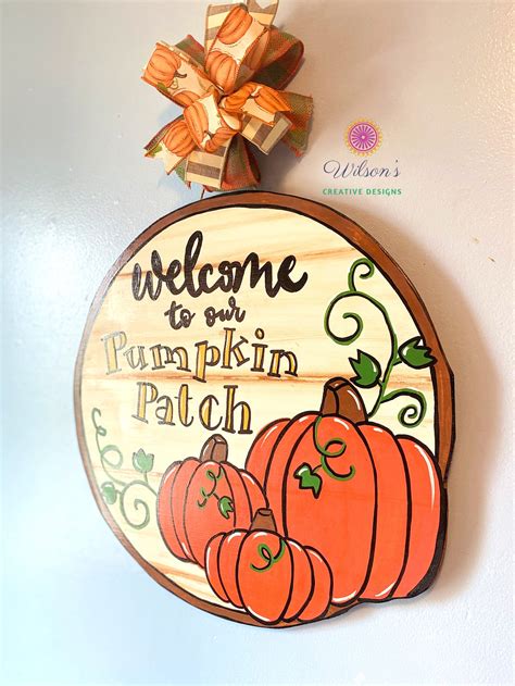 Welcome to Our Pumpkin Patch Door Hanger Welcome Pumpkin Door | Etsy