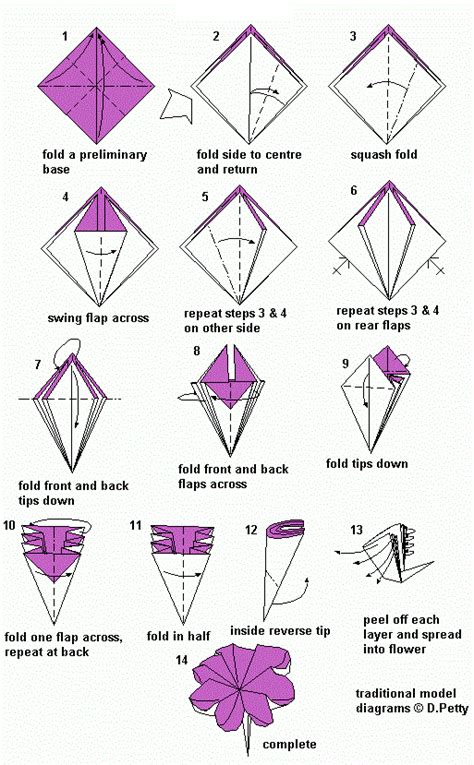 Flower Origami Instructions ~ easy origami kids