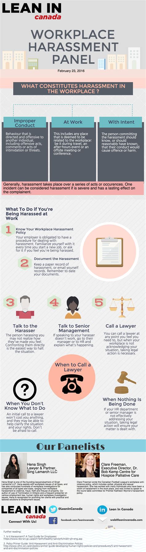 Infographic: Dealing With Workplace Harassment | Lean in Canada