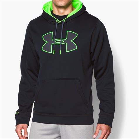 Under Armour Mens Storm Fleece Hoodie - Black/Green - Tennisnuts.com