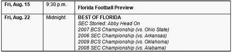 The Florida SEC Network Schedule - Alligator Army