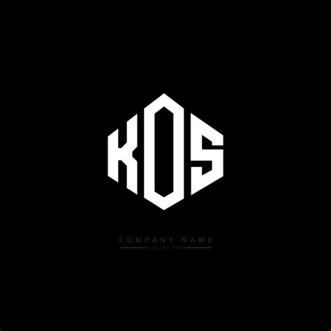 KOS letter logo design with polygon shape. KOS polygon and cube shape ...