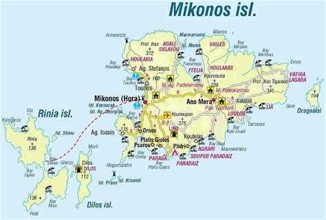 Mykonos Greece map - Map of Mykonos Greece (Southern Europe - Europe)