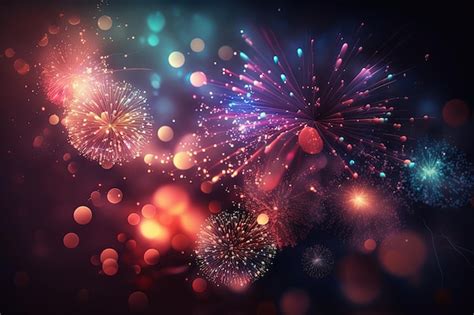 Premium Photo | A stunning display of fireworks for a celebration with bokeh lighting