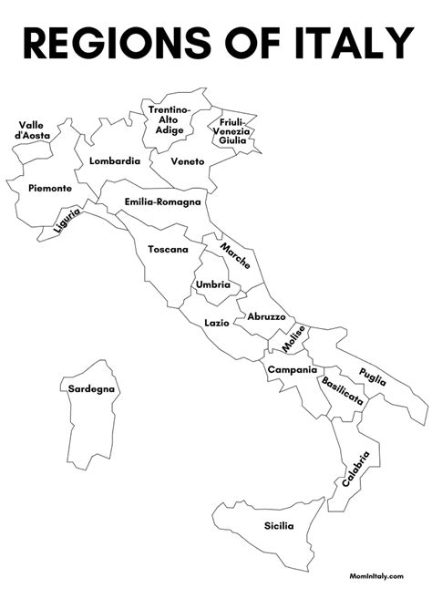 Printable Map of Italy (Black & White and Color Versions) - Mom In Italy