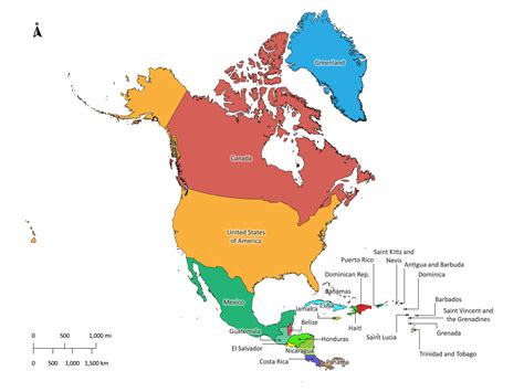 North America labeled map | Labeled Maps