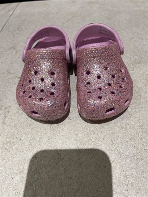 pink glitter crocs, Babies & Kids, Babies & Kids Fashion on Carousell