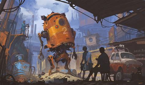 machine, robot, artwork, vehicle, ArtStation, science fiction, car ...