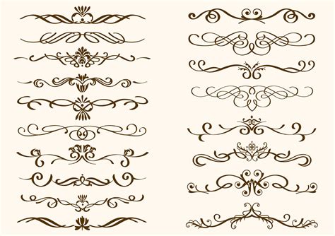 Set Of Decorative Curly Brown Borders 954063 Vector Art at Vecteezy