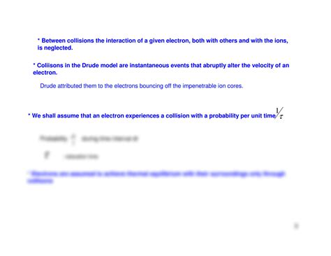 SOLUTION: Basic assumptions of drude model - Studypool